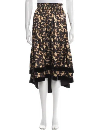 Pre-owned Emily Mccarthy Animal Print Midi Length Skirt W/ Tags In Multi