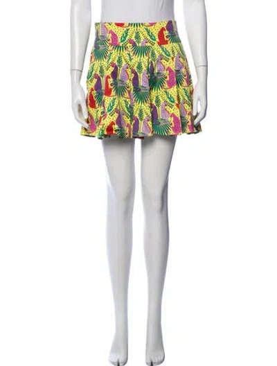 Pre-owned Emily Mccarthy Animal Print Mini Shorts In White