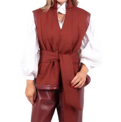 Emily Mccarthy Aspen Vest In Fired Brick In Red