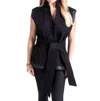 Emily Mccarthy Aspen V Neck Vest In Jet Black In Black