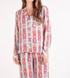Emily Mccarthy Austin Button Down Top In Iconic Iris In Multi