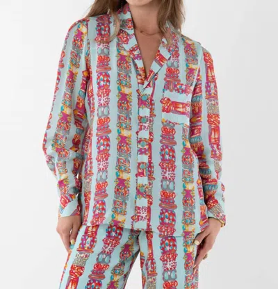 Emily Mccarthy Austin Top In Blue In Multi