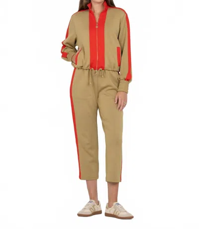 Emily Mccarthy Bailey Bomber Jacket In Cherry Spice In Brown