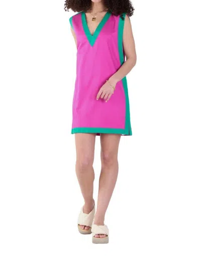 Emily Mccarthy Bangle Colorblock Emily Shift Dress In Purple In Pink