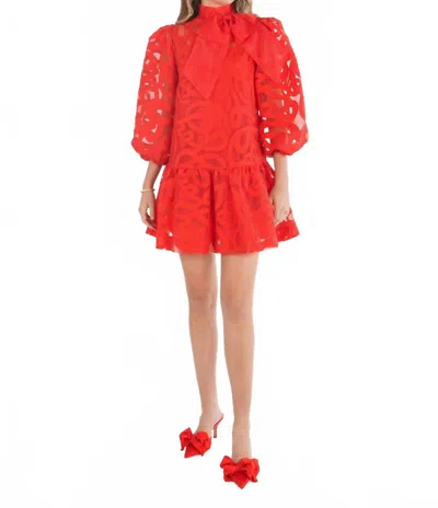 Emily Mccarthy Bella Organza Dress In Holly Red