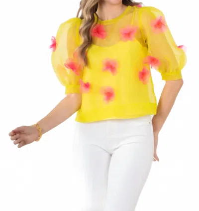 Emily Mccarthy Bella Top In Garden Party In Yellow