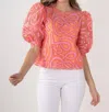 Emily Mccarthy Bella Top In Joy Coral In Multi