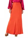 Emily Mccarthy Bias Skirt In Tangerine In Orange