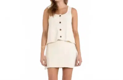 Emily Mccarthy Bias Sleeveless Knit Top In Cream In Neutral