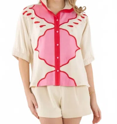 Emily Mccarthy Bonny Top In Cream In Multi