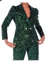 Emily Mccarthy Bradshaw Blazer In Green Sequin In Green