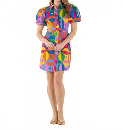 Emily Mccarthy Britt Dress In Floral Prism In Multi