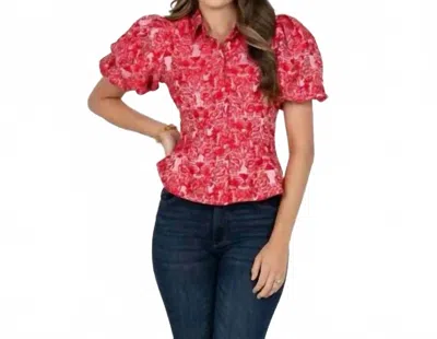 Emily Mccarthy Britt Top In Cheeky Cheetah In Red