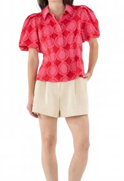 Emily Mccarthy Britt Top In Villa Pink And Red