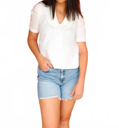 Emily Mccarthy Cameron Top In White Taffeta