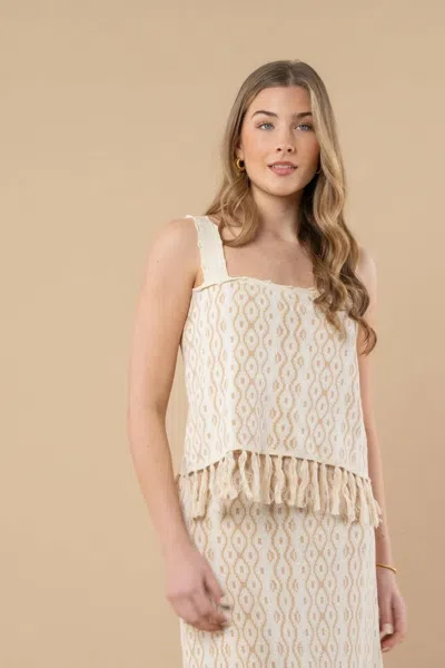 Emily Mccarthy Capri Knit Tank Top In Blanc Petals In Neutral