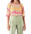 Emily Mccarthy Celeste Cropped Top In Azalea In Multi