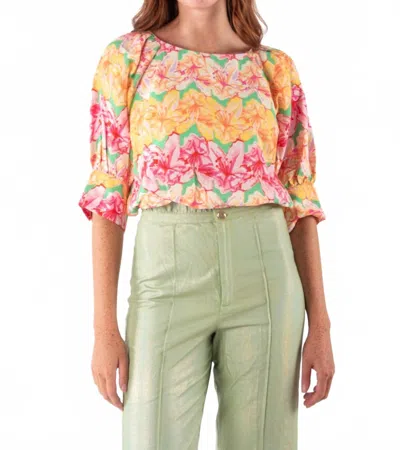 Emily Mccarthy Celeste Cropped Top In Azalea In Multi