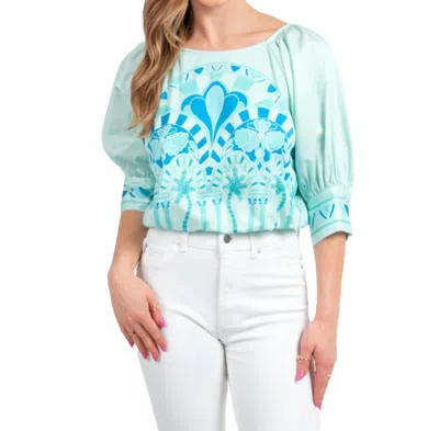Emily Mccarthy Celeste Top In Cordoba In Blue
