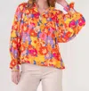 Emily Mccarthy Charlotte Top In Floral Fusion In Multi