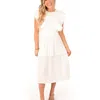 Emily Mccarthy Chloe Dress In Linen White In White