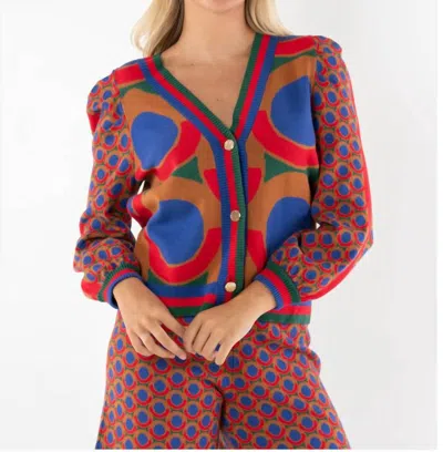 Emily Mccarthy Clara Cardigan In Mod Intarsia In Multi