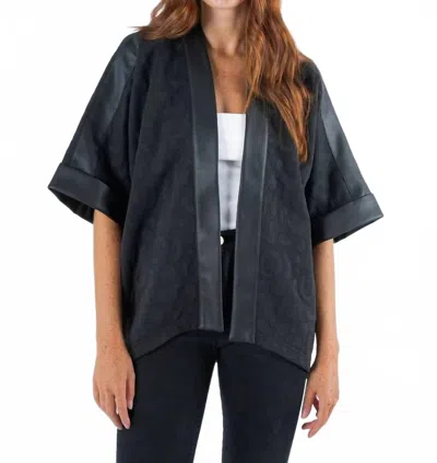 Emily Mccarthy Coco Cape Top In Jet Black Cheetah