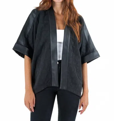 Emily Mccarthy Coco Cape Top In Jet Black Cheetah In Gray