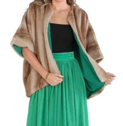 Emily Mccarthy Coco Fur Cape In Brown