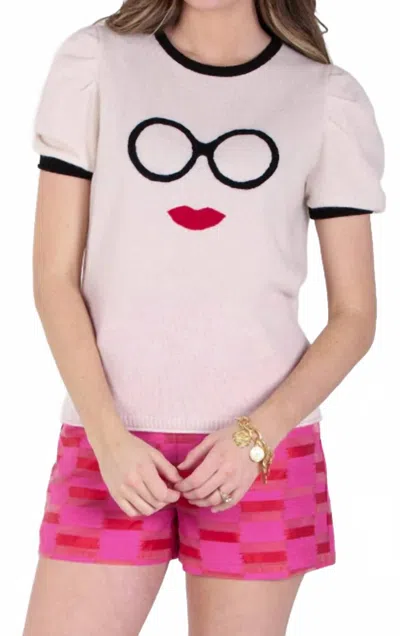 Emily Mccarthy Crew Neck Knit In Iicas In Pink