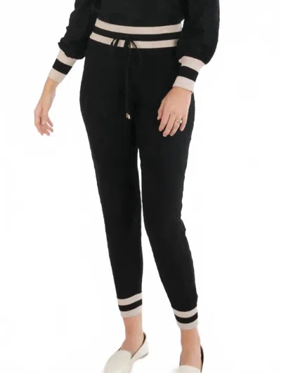 Emily Mccarthy Downtown Jogger Pants In Black Knit Cheetah