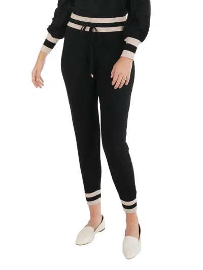 Emily Mccarthy Downtown Jogger In Black Knit Cheetah In Multi