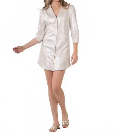 Emily Mccarthy Felicity Mini Dress In Platinum In Silver