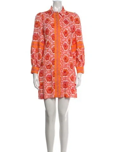 Pre-owned Emily Mccarthy Floral Print Mini Dress In Multicolor