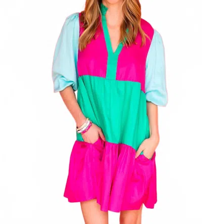 Emily Mccarthy Frankie Dress In Bangle Colorblock In Multi