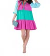 Emily Mccarthy Frankie Dress In Bangle Colorblock In Pink