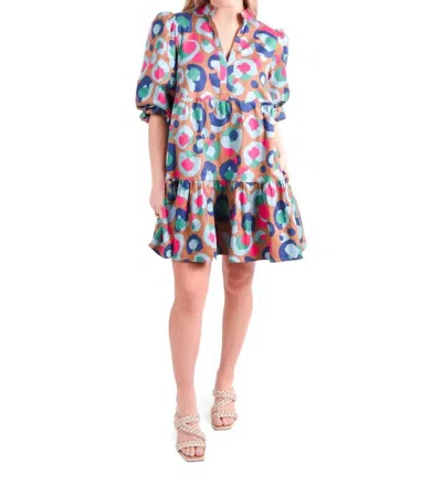 Emily Mccarthy Frankie Dress In Meadowbrook Spot Cheetah In Multi