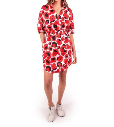 Emily Mccarthy Palmer Dress In Red Col Cheetah In Multi