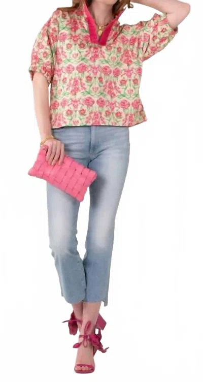 EMILY MCCARTHY GARDEN PARTY TOP IN GARDEN PARTY PINK GREEN