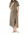 Emily Mccarthy Georgia Dress In Green Tonal Monogram In Brown