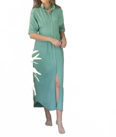 Emily Mccarthy Georgia Dress In Lt Blue In Green