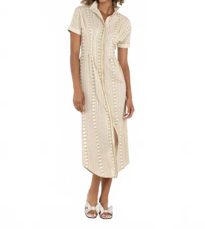 Emily Mccarthy Georgia Dress In Piazza Stripe In Neutral