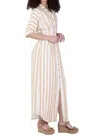 Emily Mccarthy Georgia Maxi Dress In Sand Stripe In Neutral