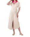 Emily Mccarthy Georgia Short Dolman Sleeves Dress In Sandshell In Neutral