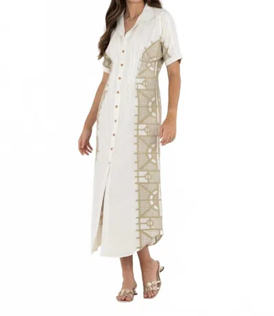 Emily Mccarthy Georgia Dress In Trellis In Pink
