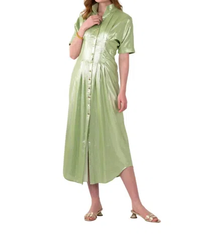 Emily Mccarthy Georgia Midi Dress In Opal Green In Multi