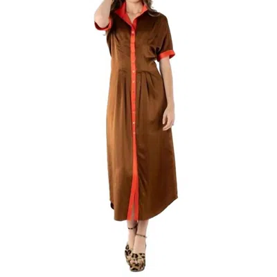 Emily Mccarthy Georgia Midi Dress In Mocha In Brown