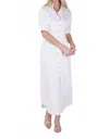 Emily Mccarthy Georgia Short Dolman Sleeves Dress In White In White