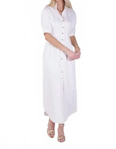 Emily Mccarthy Georgia Short Dolman Sleeves Dress In White