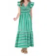 Emily Mccarthy Grace Maxi Mist Stripe In Green In Green